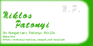 miklos patonyi business card